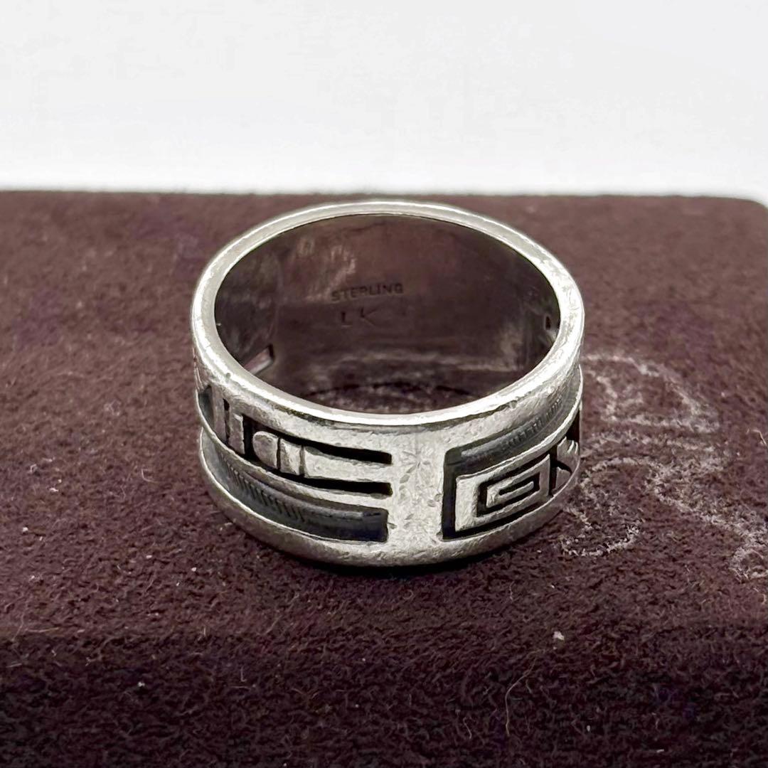 ホピ族 ルシオンバ オーバーレイ コーン リング 20号 希少