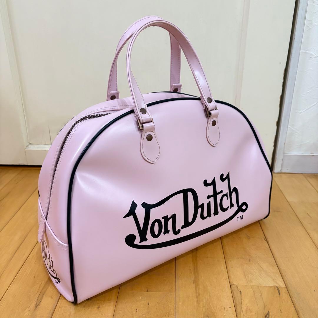 ☆ von dutch ☆ボンダッチ ボストンバッグ　ピンク　Y2K