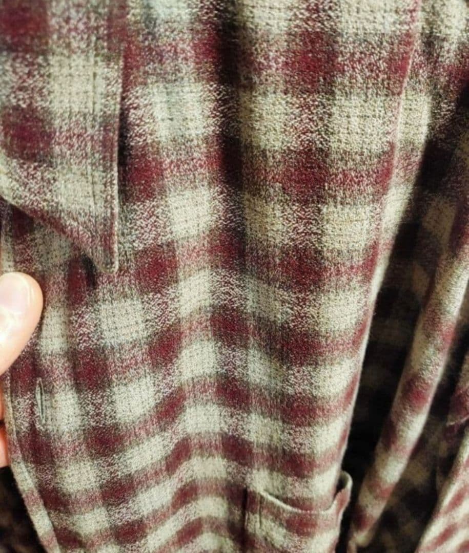 オンブレチェックシャドーチェックレーヨンシャツ　イタリア製ITALY