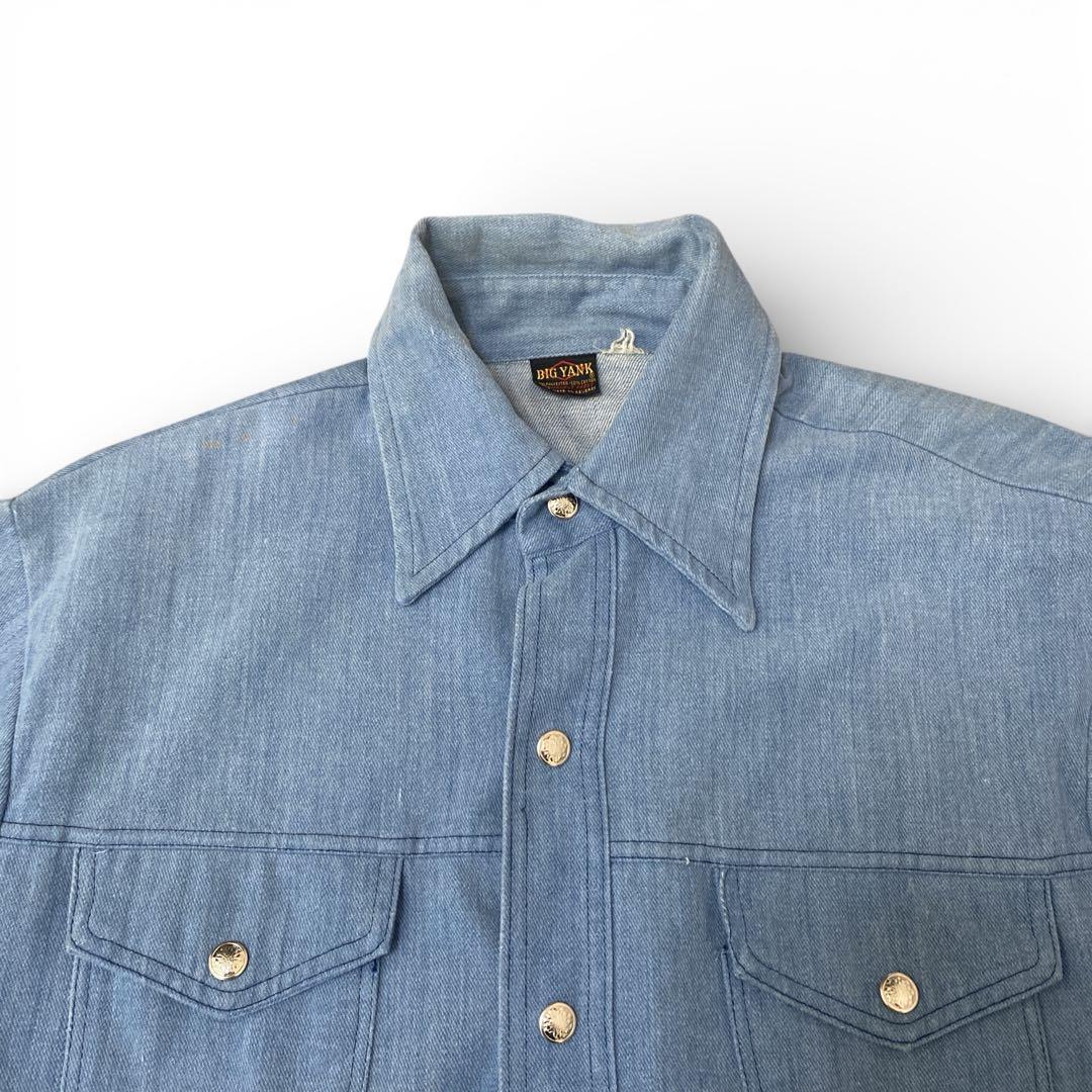 70’s BIG YANK デニムシャツ　ジャケット　コットンポリ　ヴィンテージ
