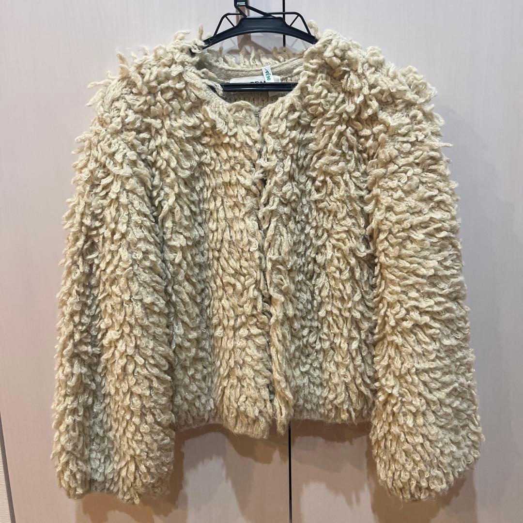 Ray BEAMS ミックス ループ編み ニット ジャケット