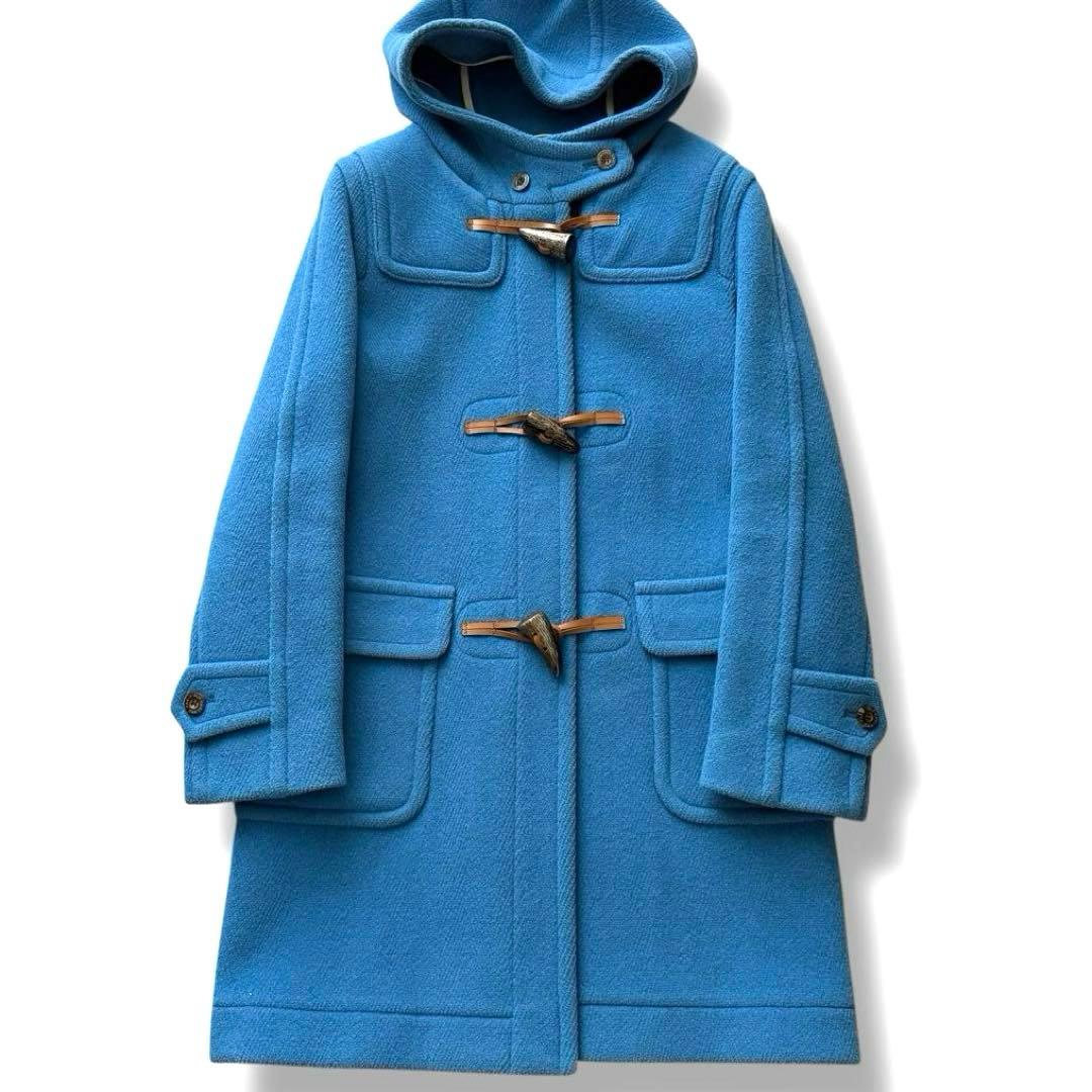 美品 OLD ENGLAND ヘリンボーン生地ダッフルコート ブルー