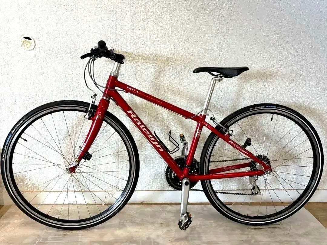 ⭕️英国名車RALEIGH（ラレー）｜大人の赤が映える｜街乗りに映える上質デザイン