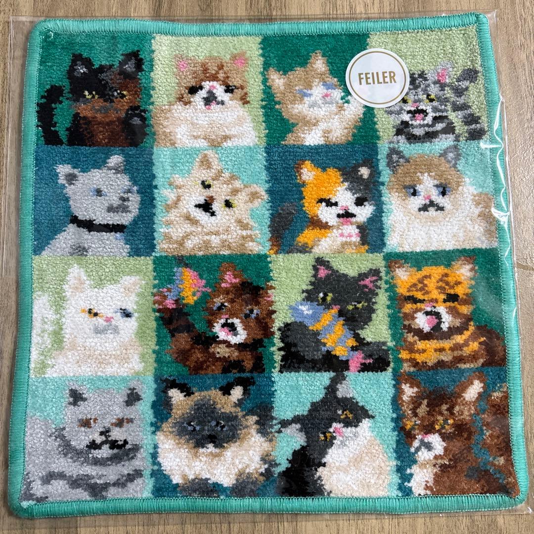 【完売品】フェイラー　ルックマイキャット　ハンカチ　巾着