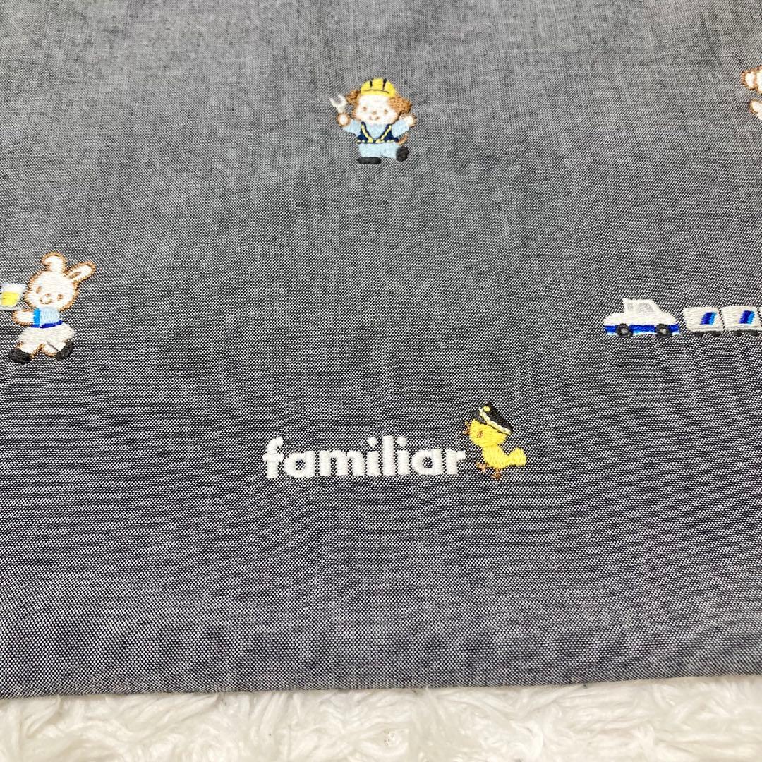 未使用に近い♡ ファミリア ANA レッスンバッグ 刺繍 くま 飛行機 グレー