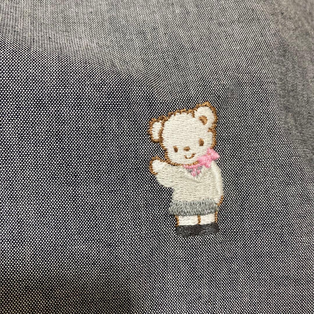 未使用に近い♡ ファミリア ANA レッスンバッグ 刺繍 くま 飛行機 グレー