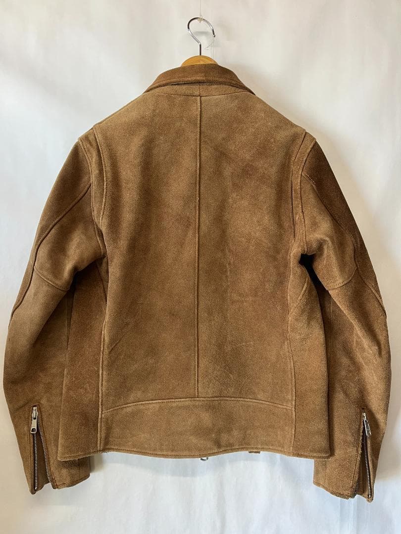 綺麗 ビューティー＆ユース スエードレザー ダブル ライダースジャケット 茶 L