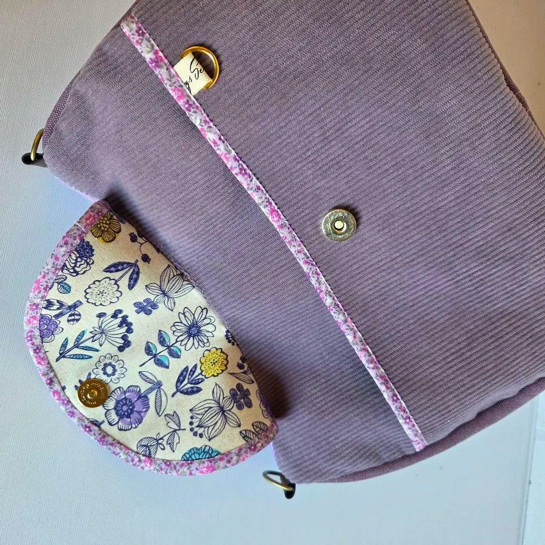 ミーコ&ターボ様　蓋付きショルダーバッグ　ハンドメイド