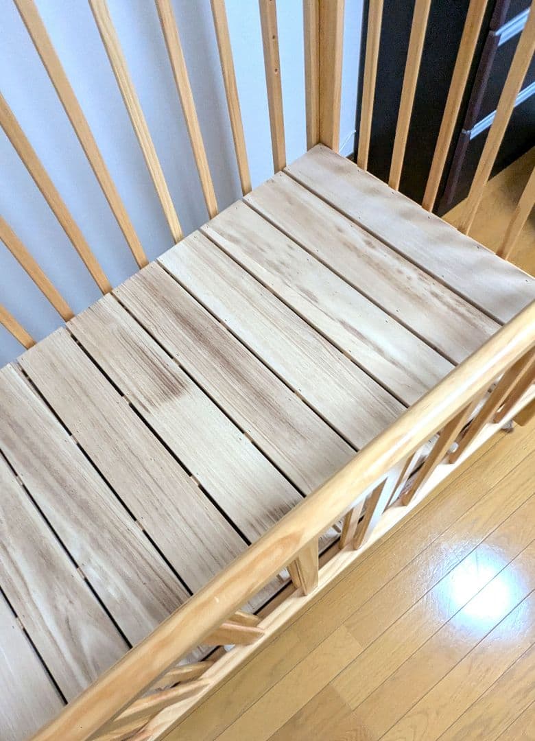 KATOJI ハイポジションベビーベッド アーチ ナチュラル 説明書付き