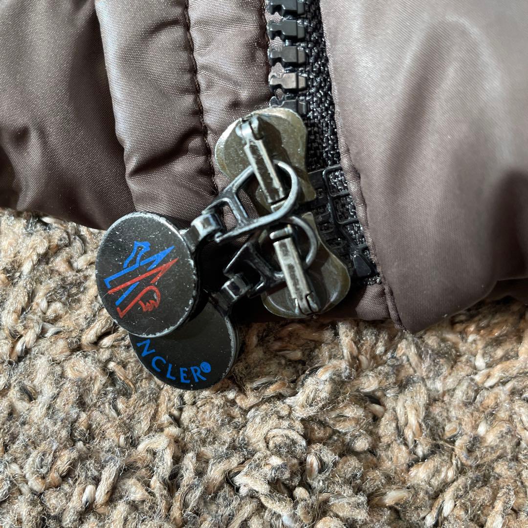 モンクレール　メス　ブラウン ダウンジャケット ファー付　サイズ0