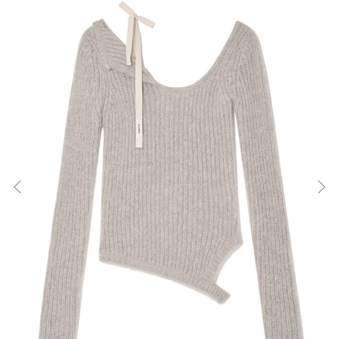 【アイドル着用】GLOWNY ISA ASYMMETRICAL KNIT TOP