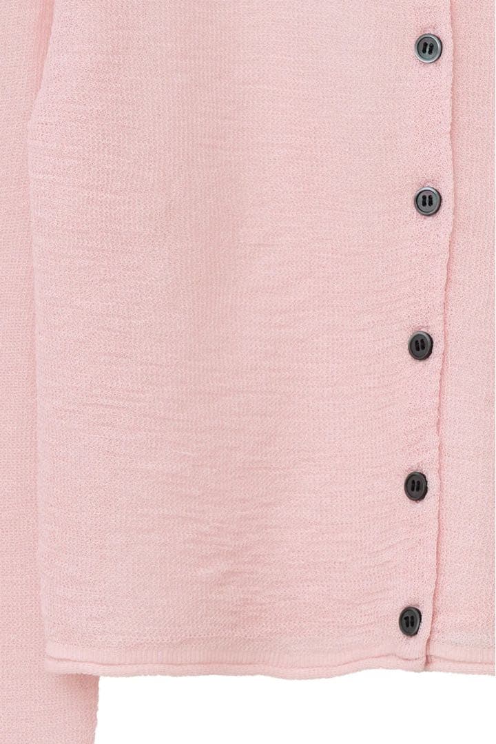 クラネ SHEER ROLLED EDGE KNIT CARDIGAN ピンク
