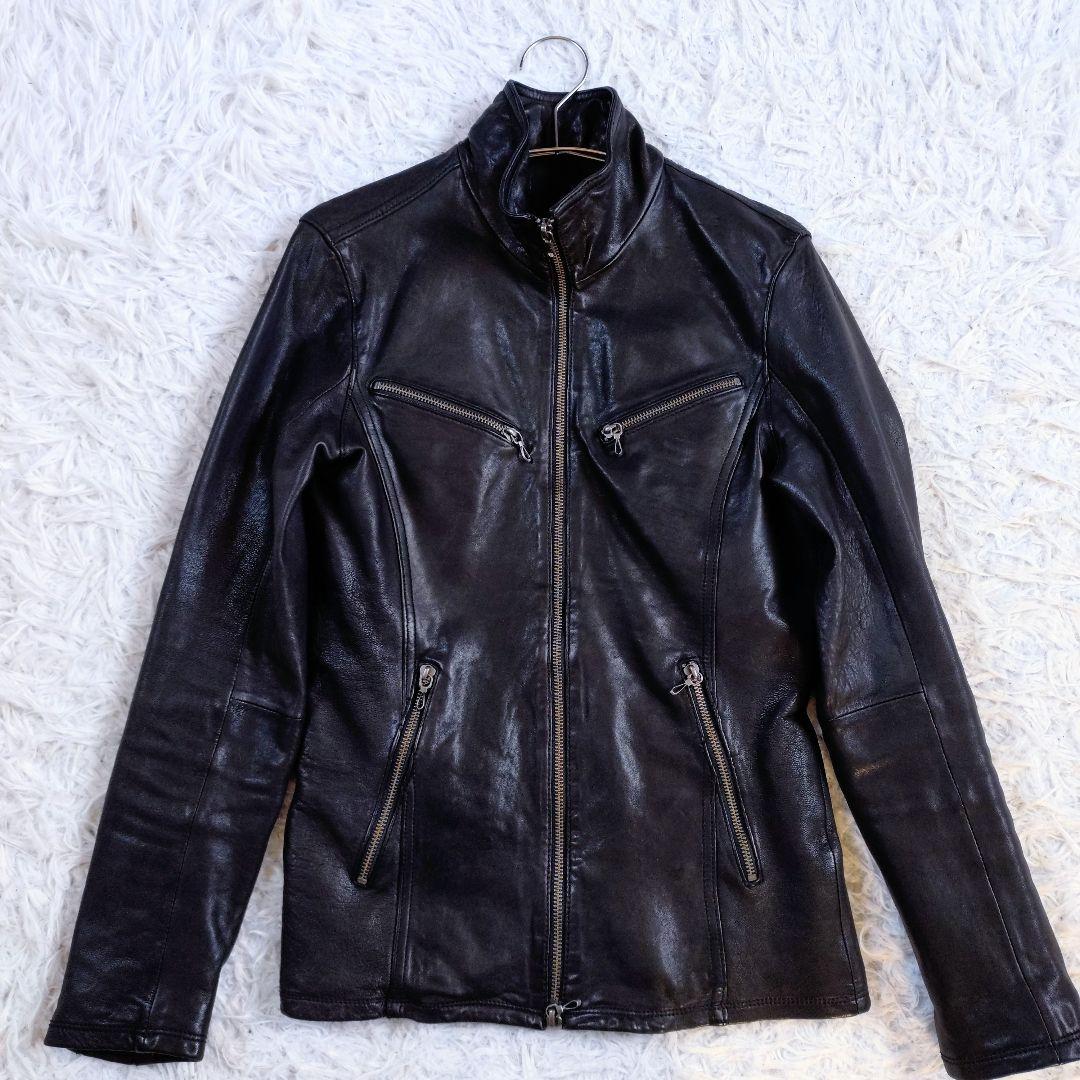 【JVKE】FUGA　Y2K　レザージャケット　本革　ハイネック