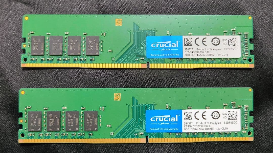 Crucial 16GB(8GB×2) DDR4 2666MHz メモリ