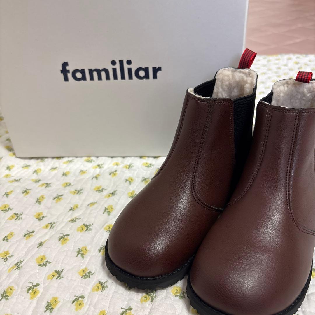 値下げ！新品未使用　familiar ブラウン サイドゴア　ブーツ　19cm