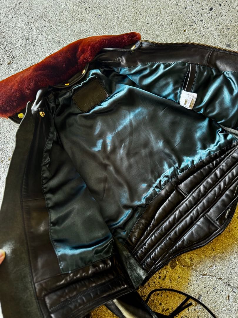 よ*じ様 上質牛革 ハーレーダビッドソン ポリスマン レザージャケット シングル