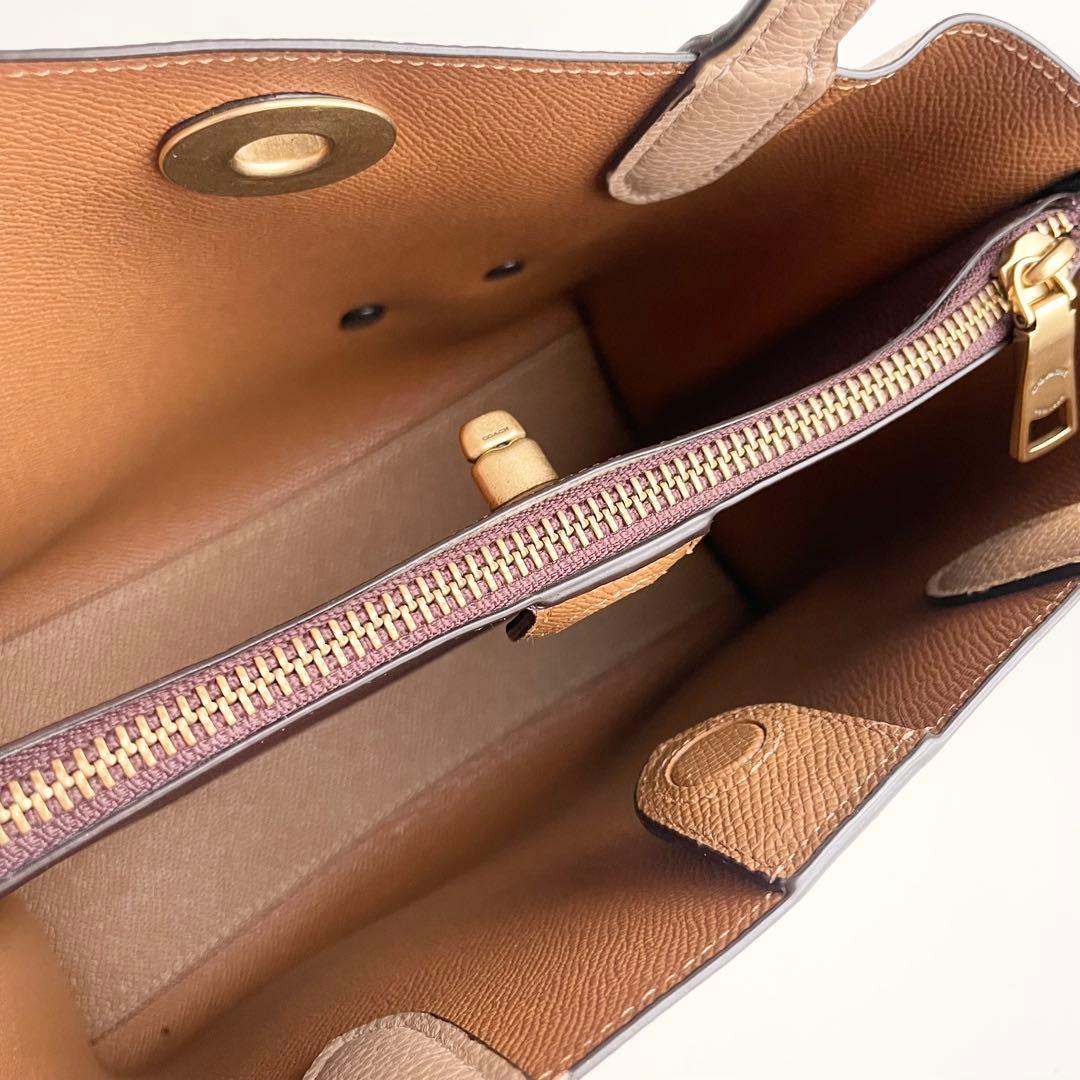 コーチ COACH ハンドバッグ ウィロウ トート 24 ティーローズ ほぼ新品