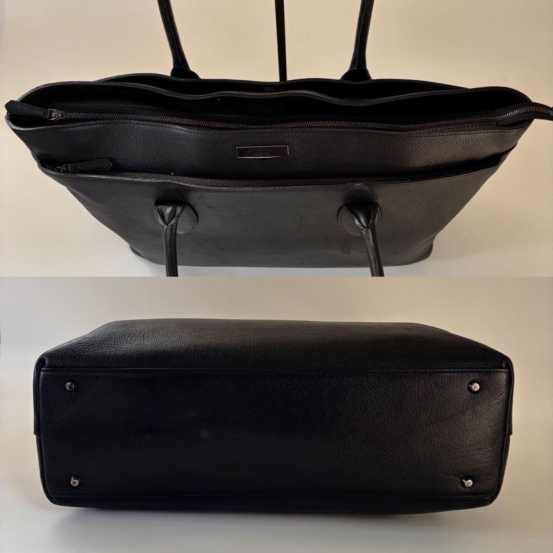 ✨ブラックレーベルクレストブリッジ✨トートバッグ ロゴ レザー ブラック 大型