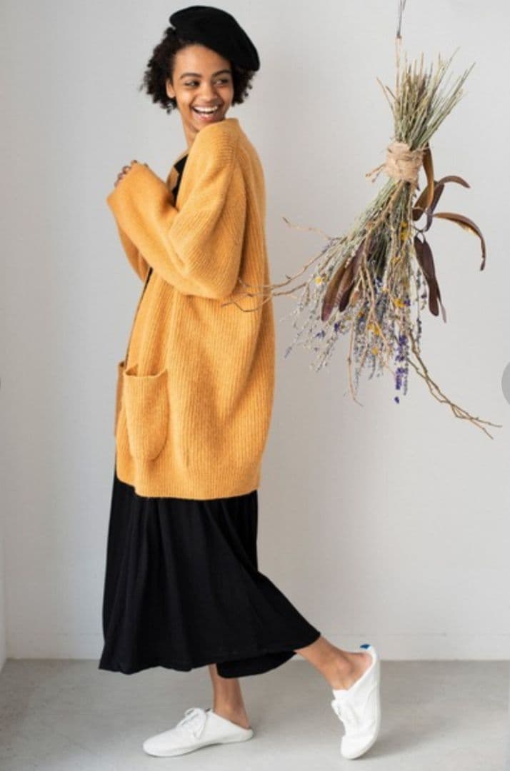 新品タグ付【Unfil】ベビーアルパカオーバーサイズガーディガン