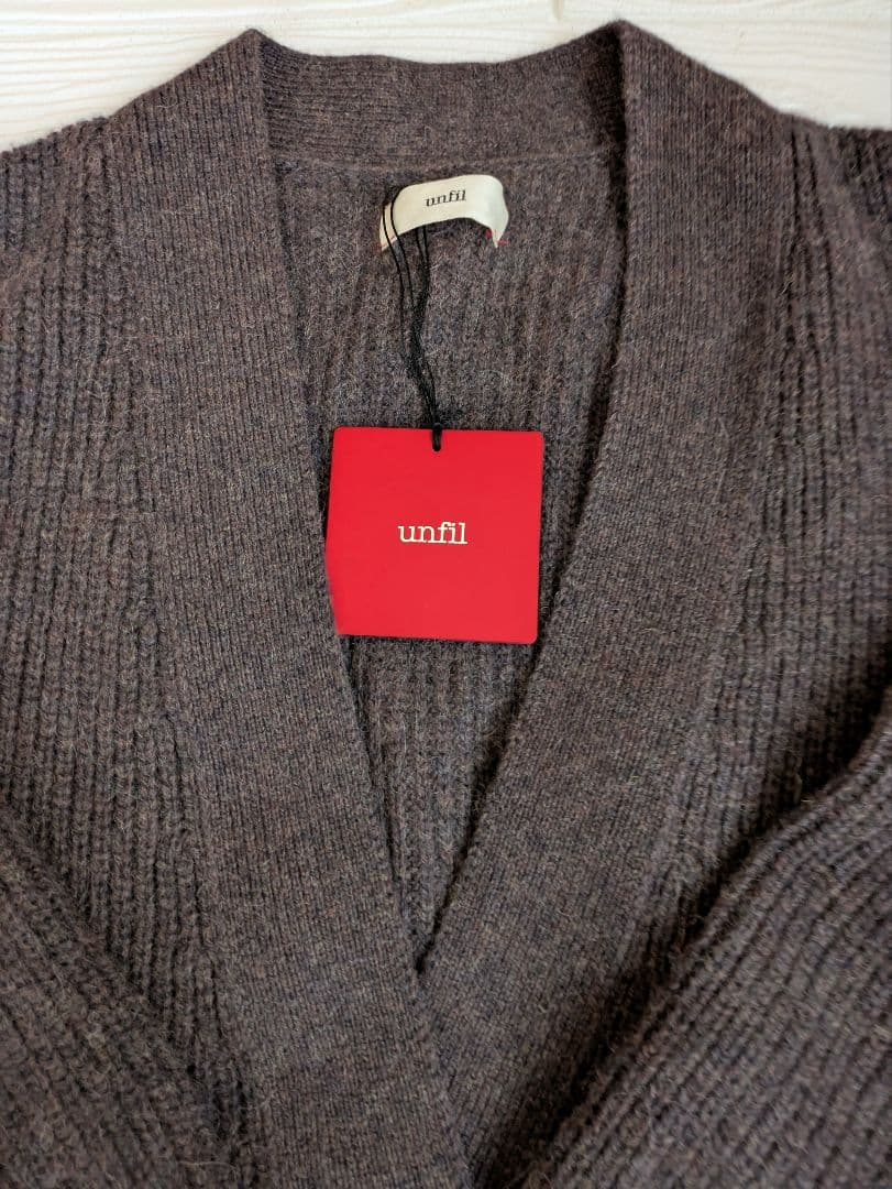 新品タグ付【Unfil】ベビーアルパカオーバーサイズガーディガン