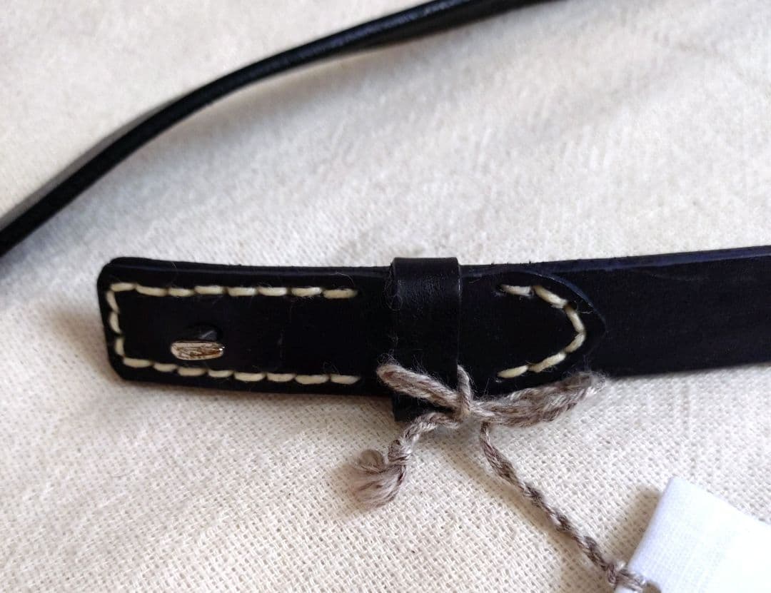 45R ヴィンテージのレザーベルト（細）黒
