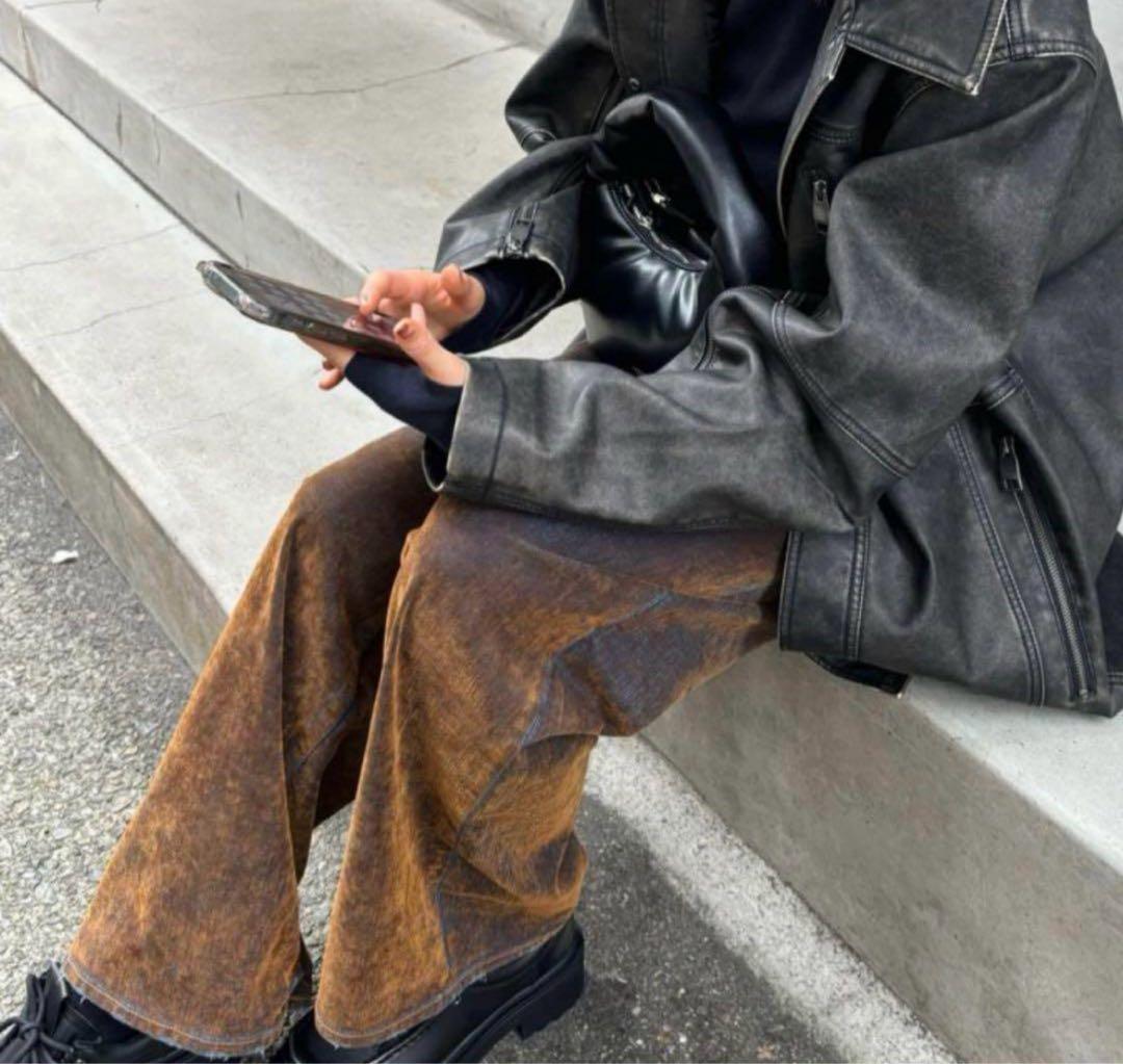 MOUSSY VELVET DENIM BAGGY デニムバギー サイズ２