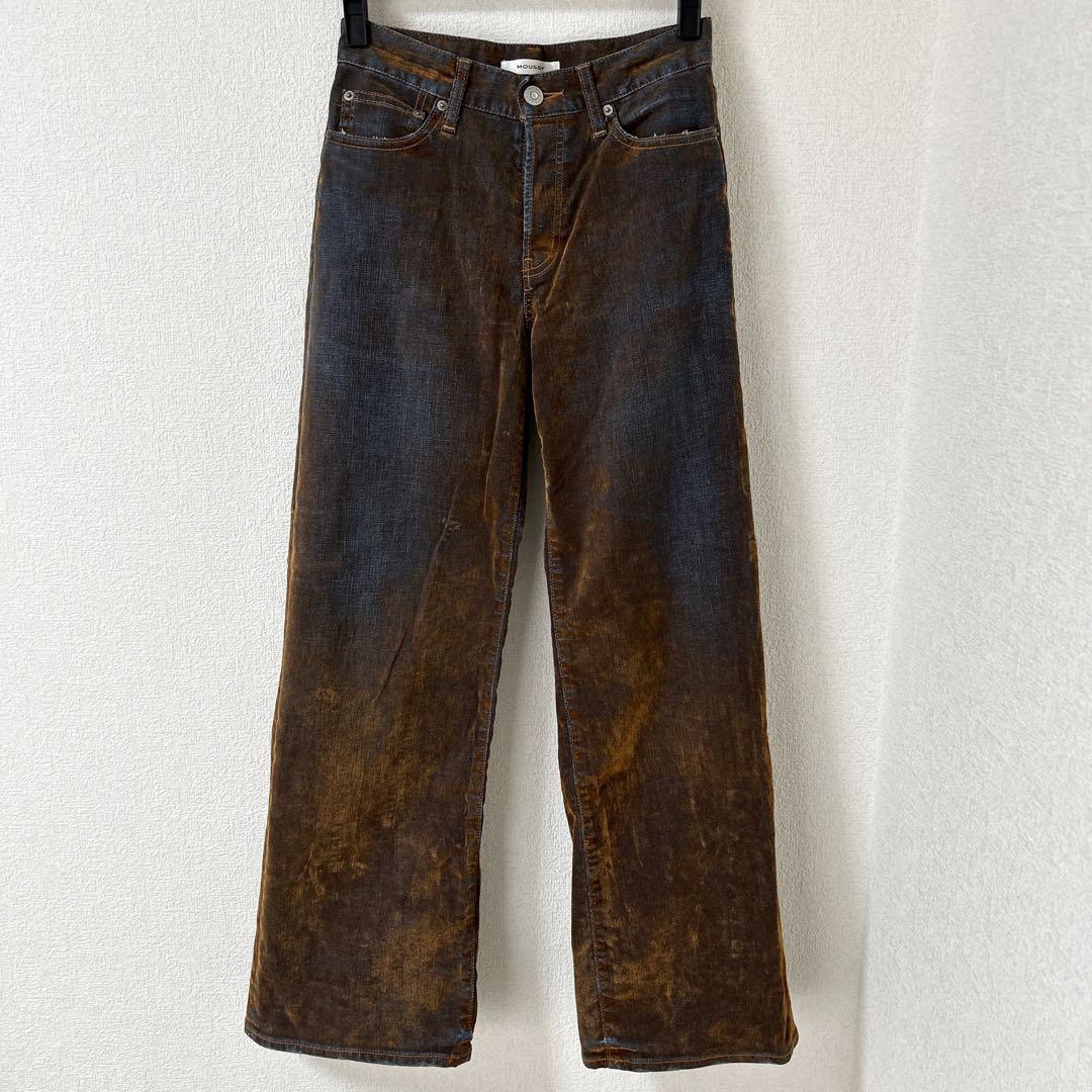 MOUSSY VELVET DENIM BAGGY デニムバギー サイズ２
