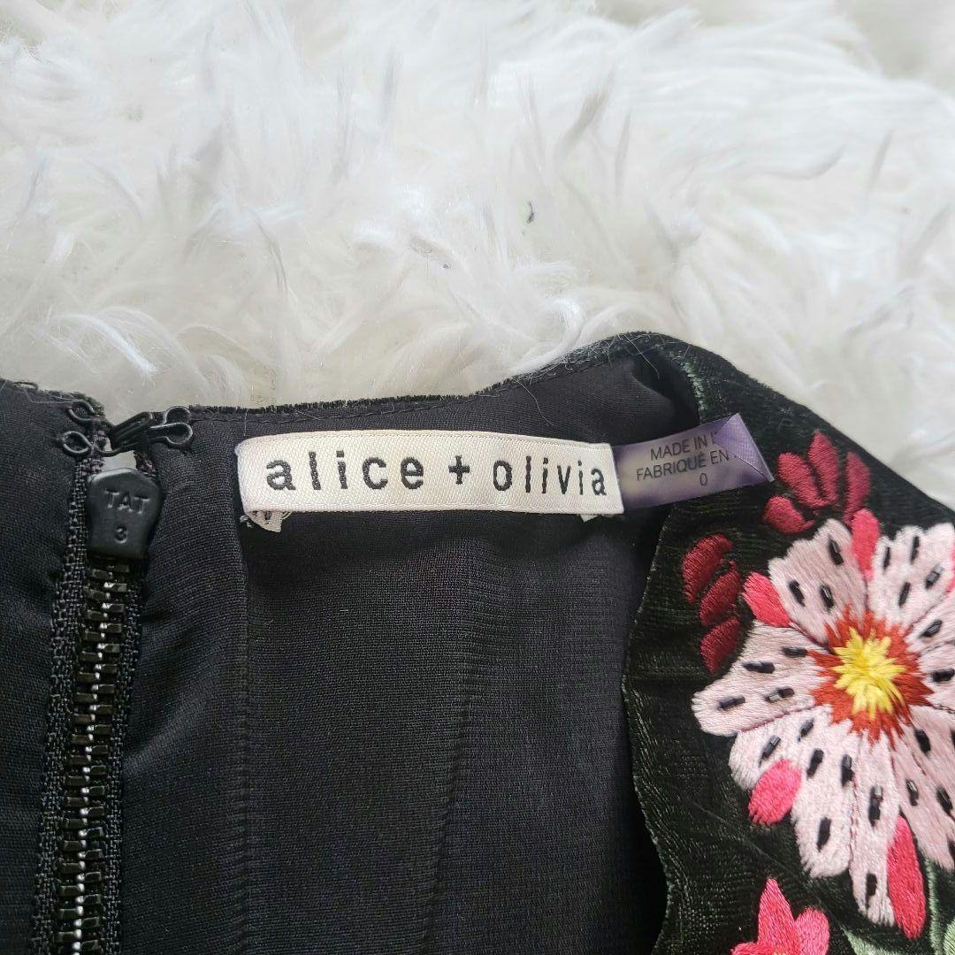 alice+olivia　アリスオリビア　花柄刺繍ワンピース　ミニドレス　xs