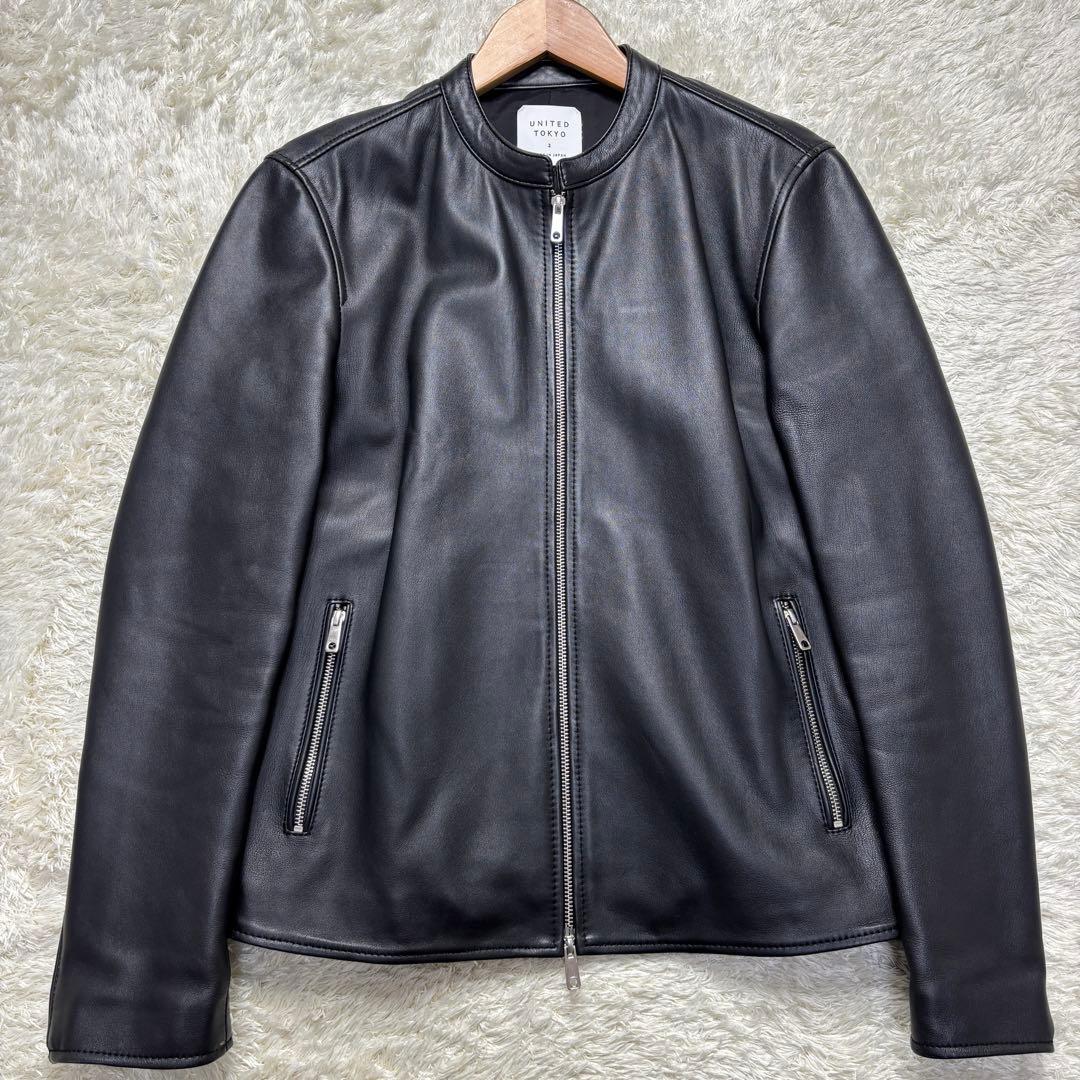 【極美品】ユナイテッドトウキョウ ライダース シングル ノーカラー サイズ2 M