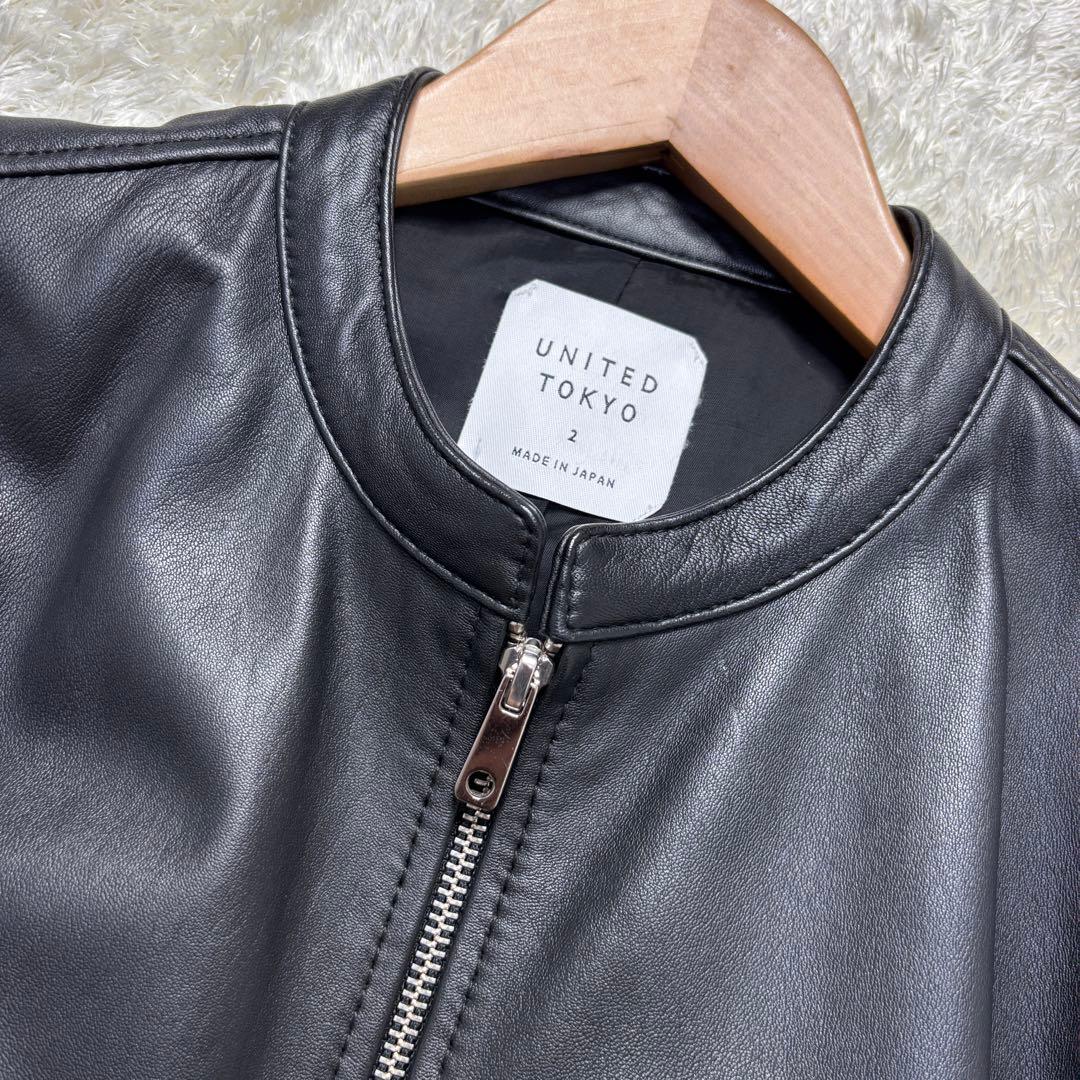 【極美品】ユナイテッドトウキョウ ライダース シングル ノーカラー サイズ2 M