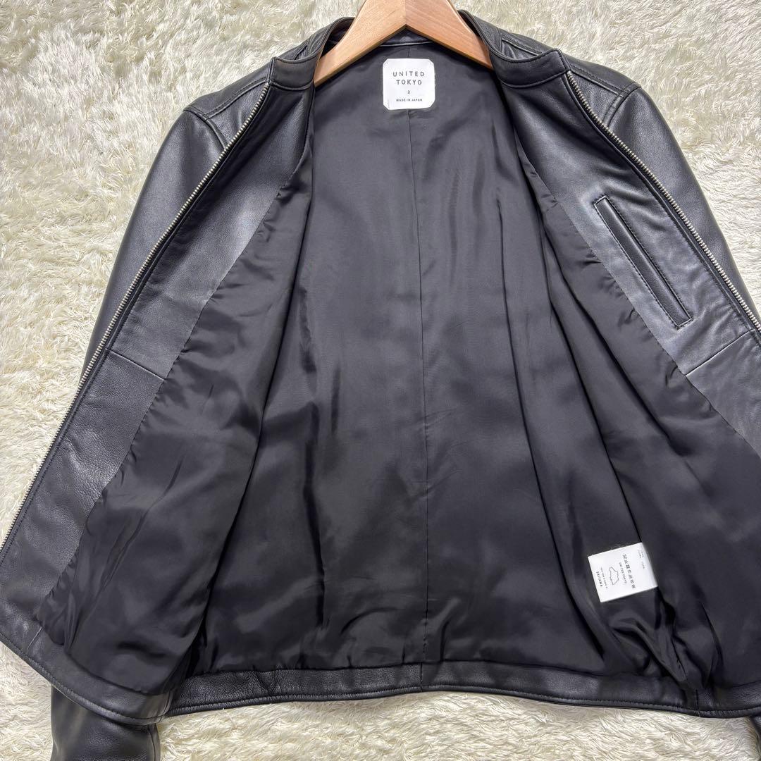 【極美品】ユナイテッドトウキョウ ライダース シングル ノーカラー サイズ2 M