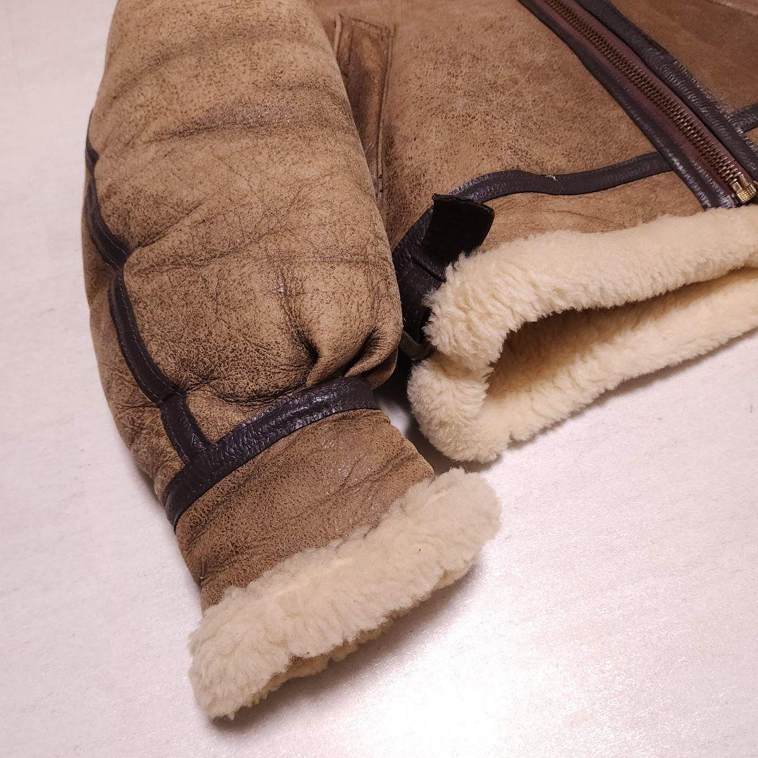 80s USA製 AVIREX TYPE B-3 B3 極厚 リアルムートンジ