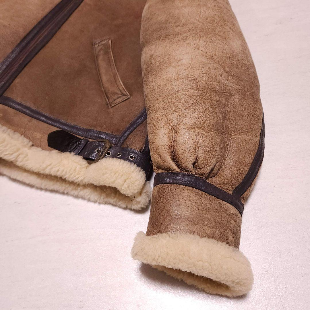 80s USA製 AVIREX TYPE B-3 B3 極厚 リアルムートンジ