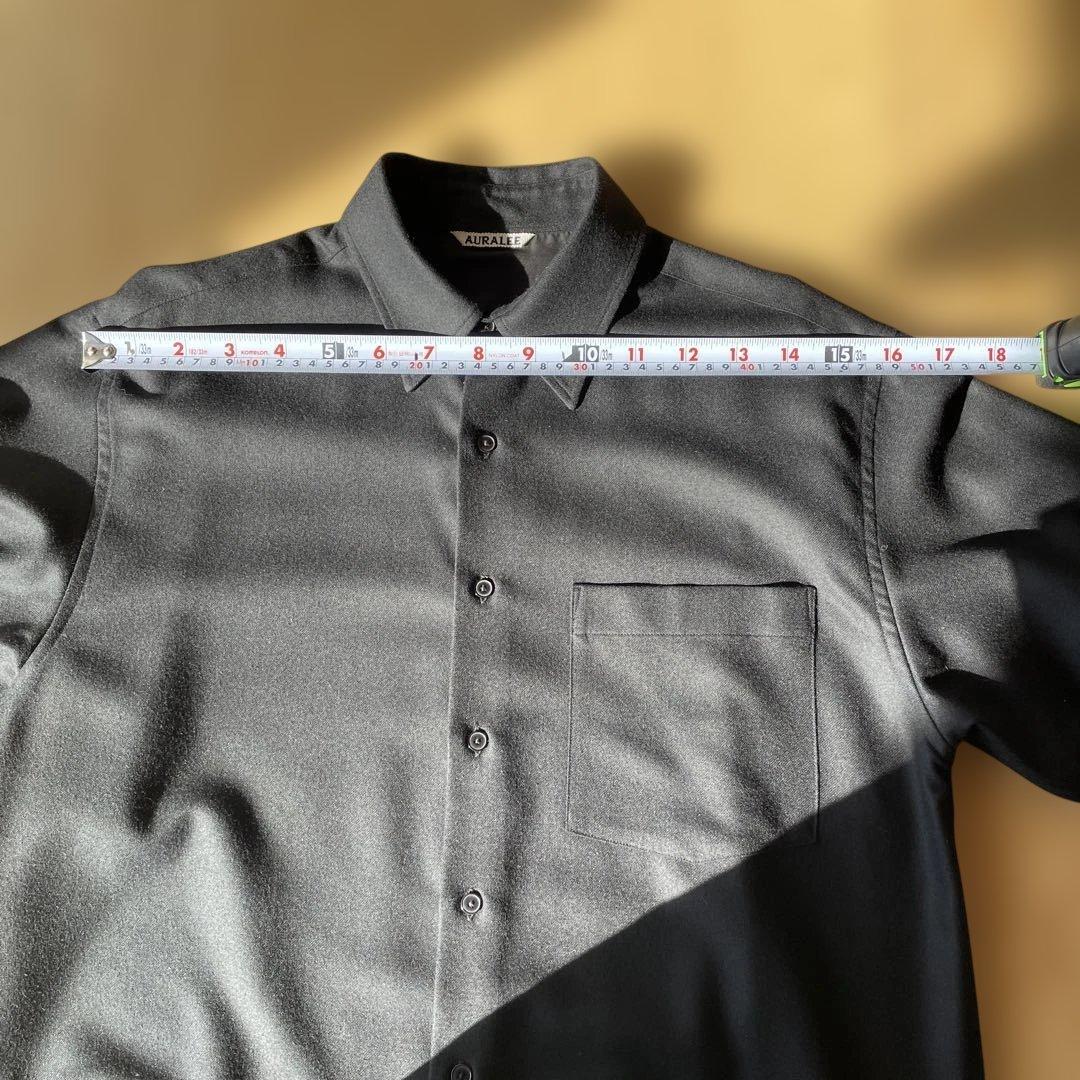 AURALEE ブラック 長袖シャツ Mサイズ