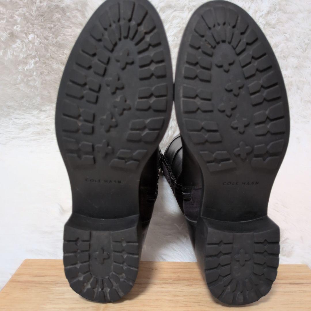 【未使用級】コールハーン　ロングブーツ　黒　24cm ジョッキーブーツ　レザー