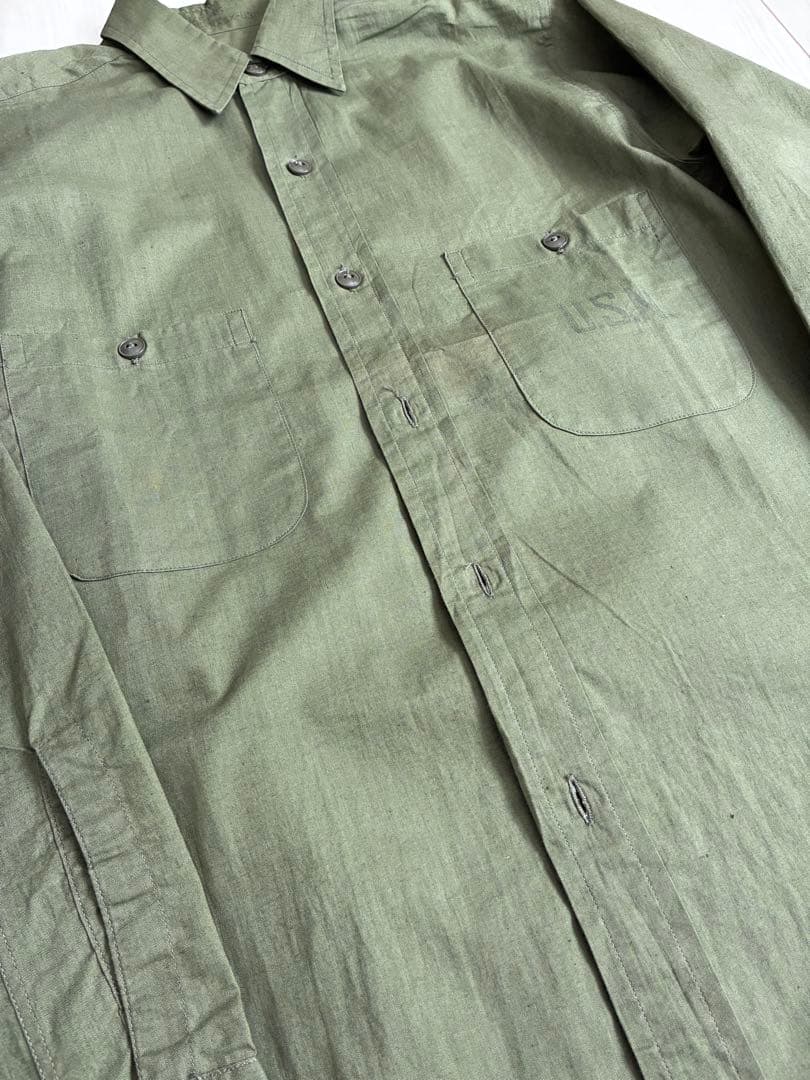 米軍 40's USNAVY N-3 ユーティリティコットンポプリンシャツ