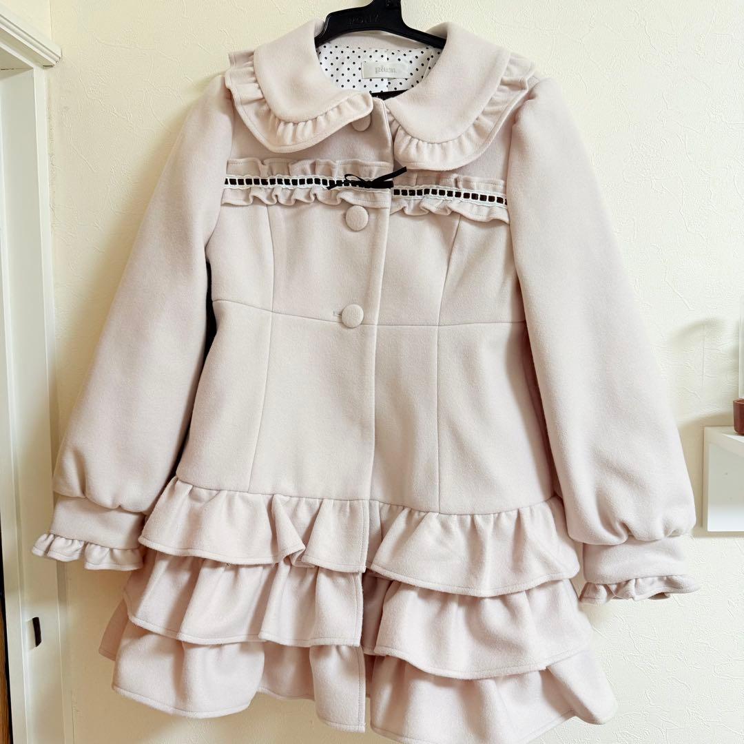 はしごレースティアードミニコート pium ピンク