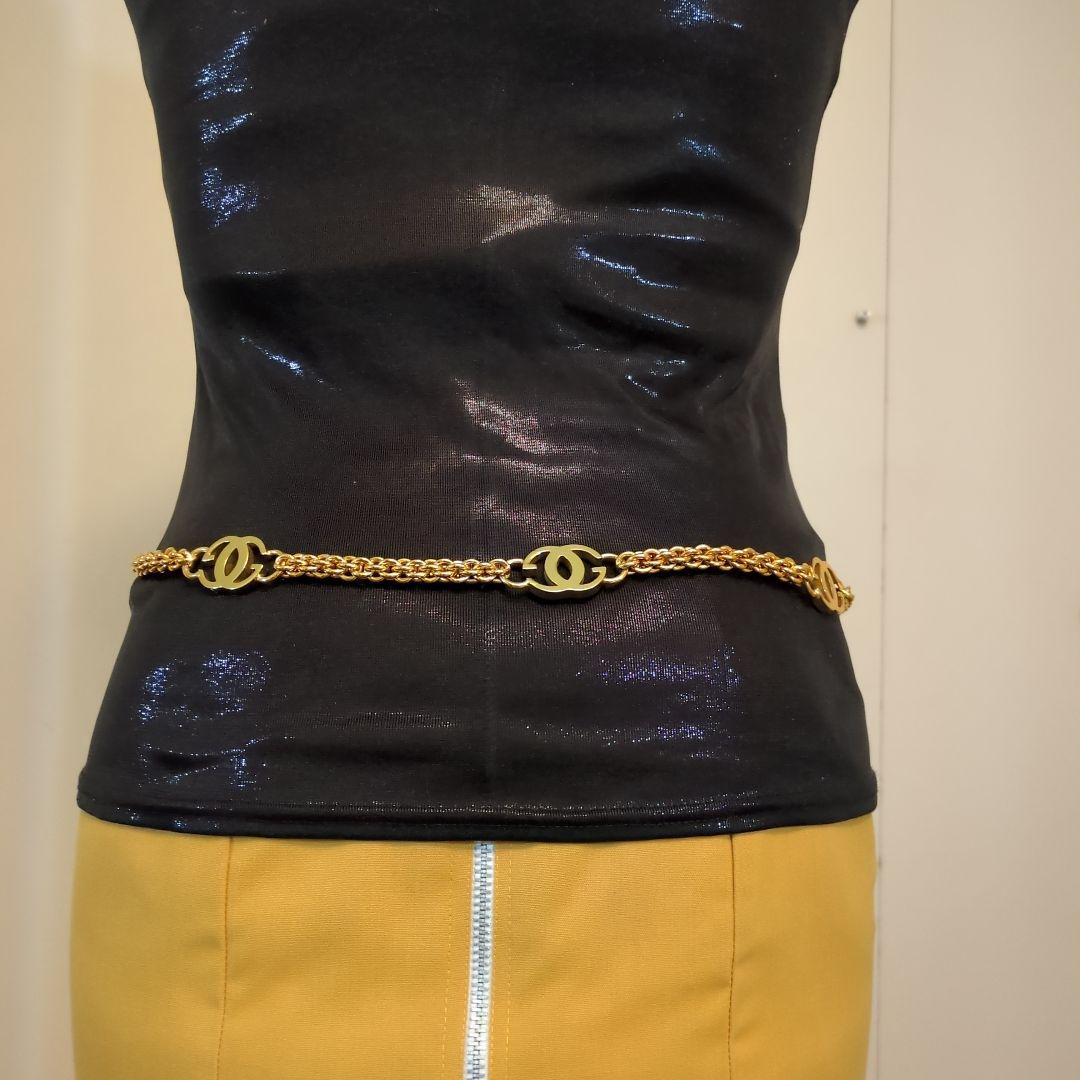 GUCCI　グッチ　チェーンベルト　ダブルG　インターロッキング　ゴールド