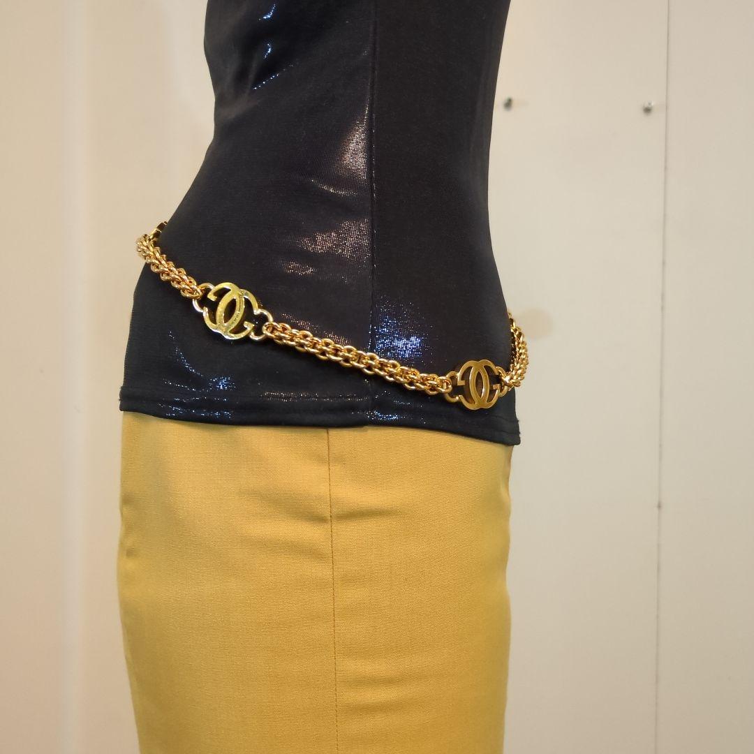 GUCCI　グッチ　チェーンベルト　ダブルG　インターロッキング　ゴールド