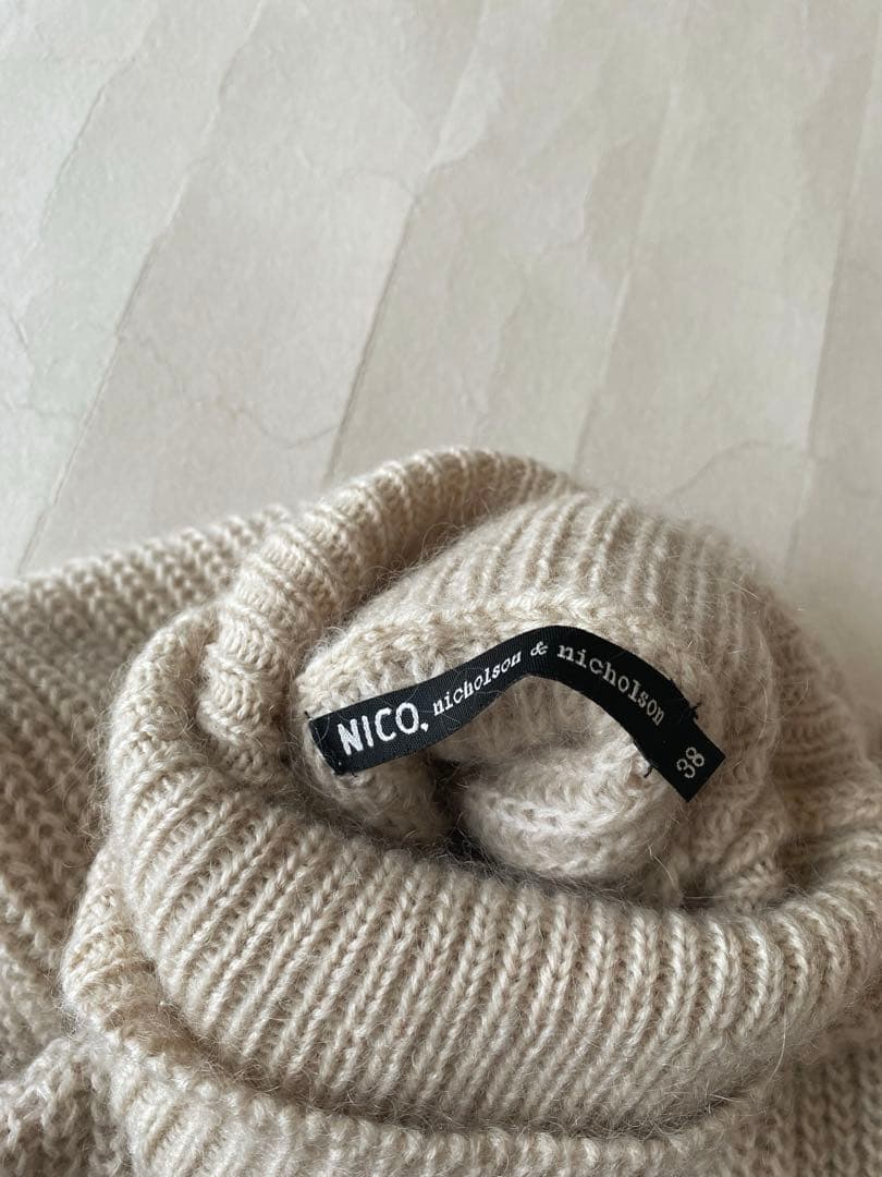 未使用◼️ニコルソンアンドニコルソン ワイド身幅ウールタートルニット