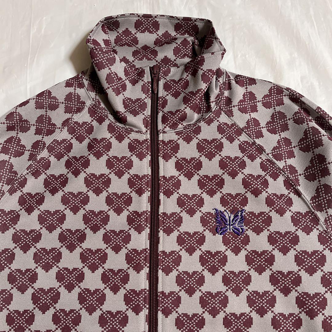 needles トラックジャケット　総柄　ハート　グレー　パープル