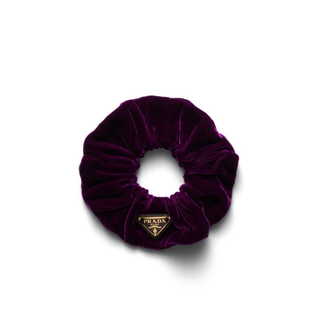 【美品】プラダ ベルベット パープルシュシュ