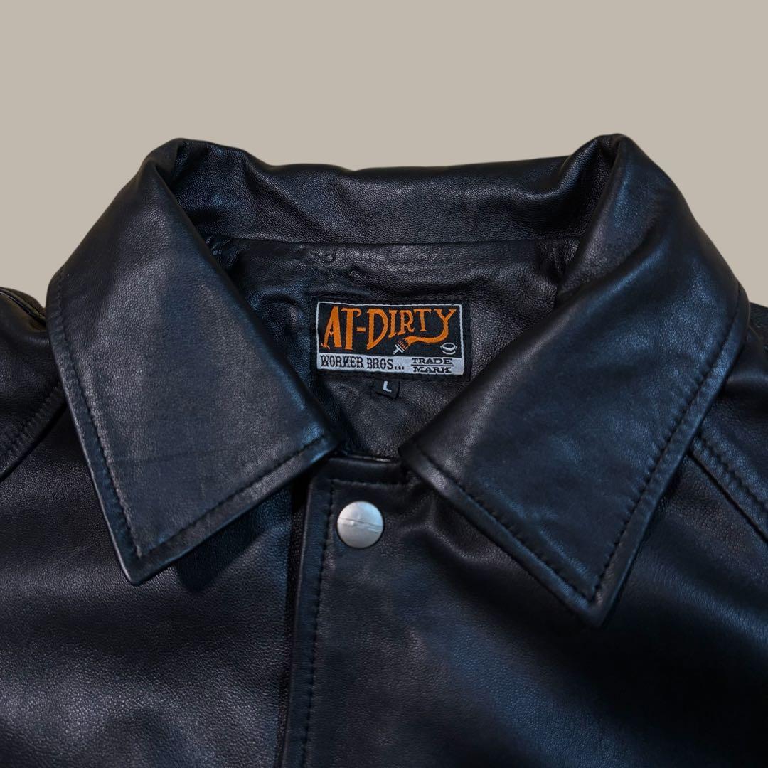 ★美品★ AT-DIRTY レザー コーチジャケット　ラグラン