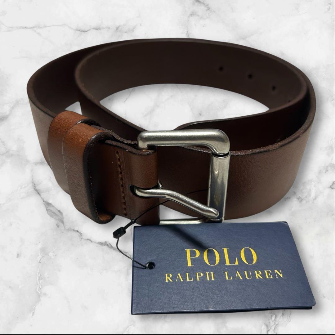 チピチピ タグ付き未使用】ポロラルフローレン 本革レザー 太ベルト ブラウ