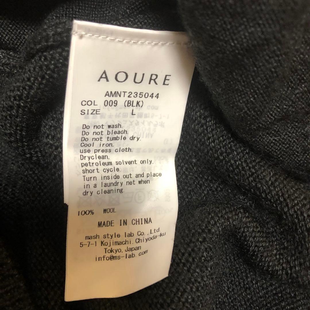 AOURE アウール　NEVE＋ ミドルゲージタートルネック　ブラック　L