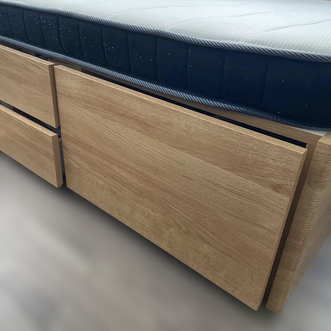 ニトリ　ジオチェスト　収納付き　木製ダブルベッドフレーム　コンセント付き