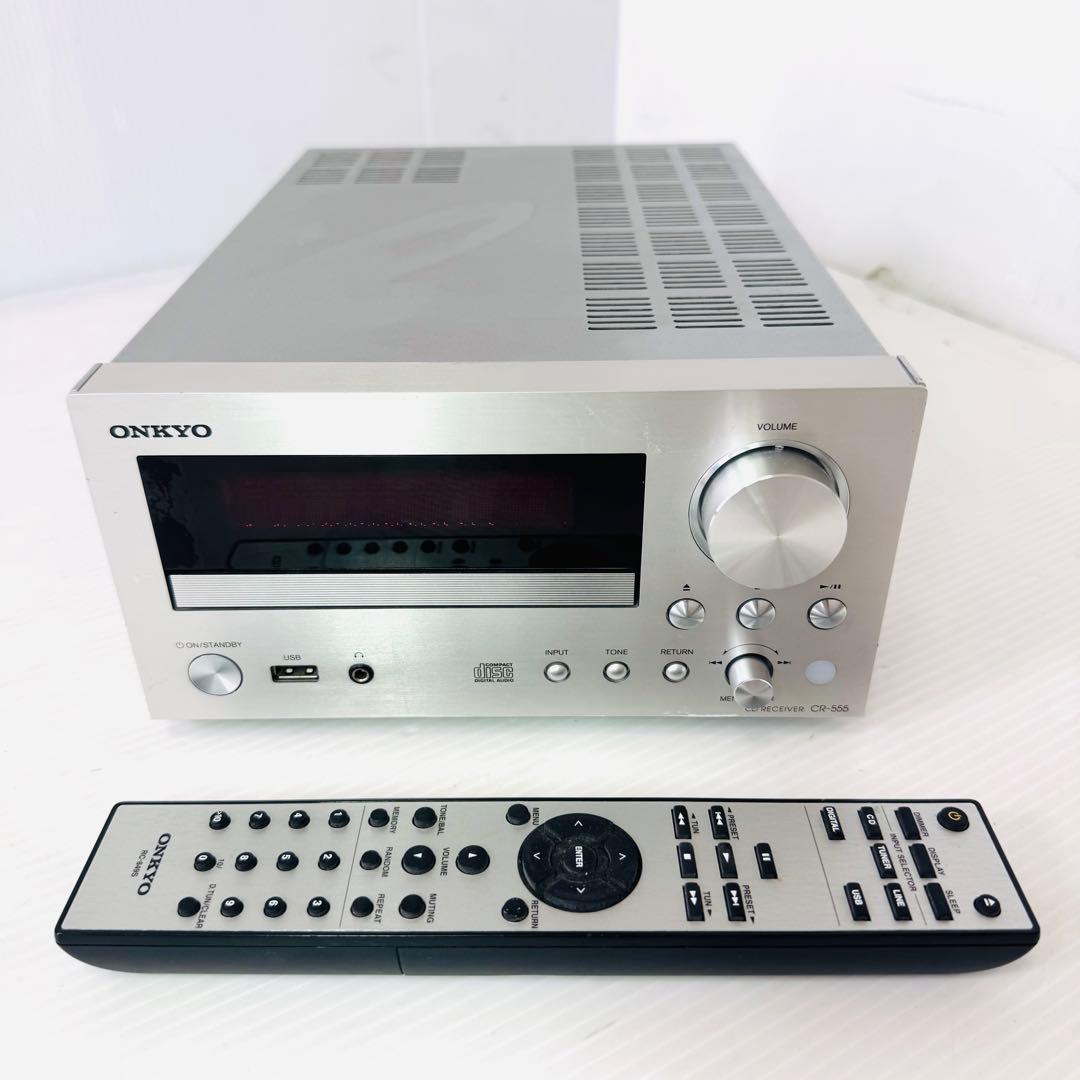 ONKYO オンキョー CDチューナーアンプ CR-555(S) リモコン付