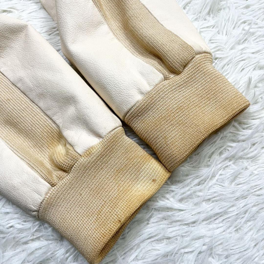 希少色 エンポリオアルマーニ レザージャケット 切替 黒タグ ダブルジップ