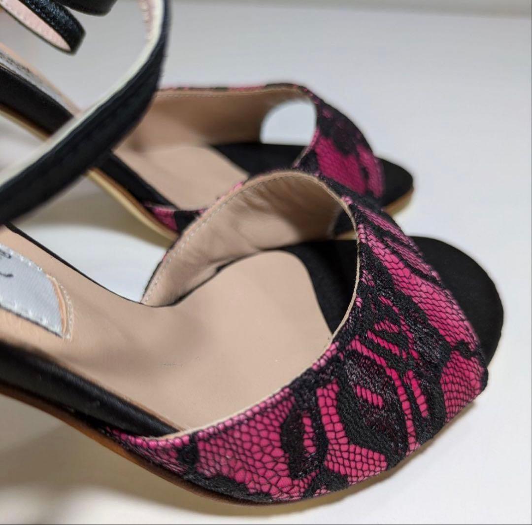 comme if faut コムイルフォー 34赤黒金レースダンスタンゴシューズ