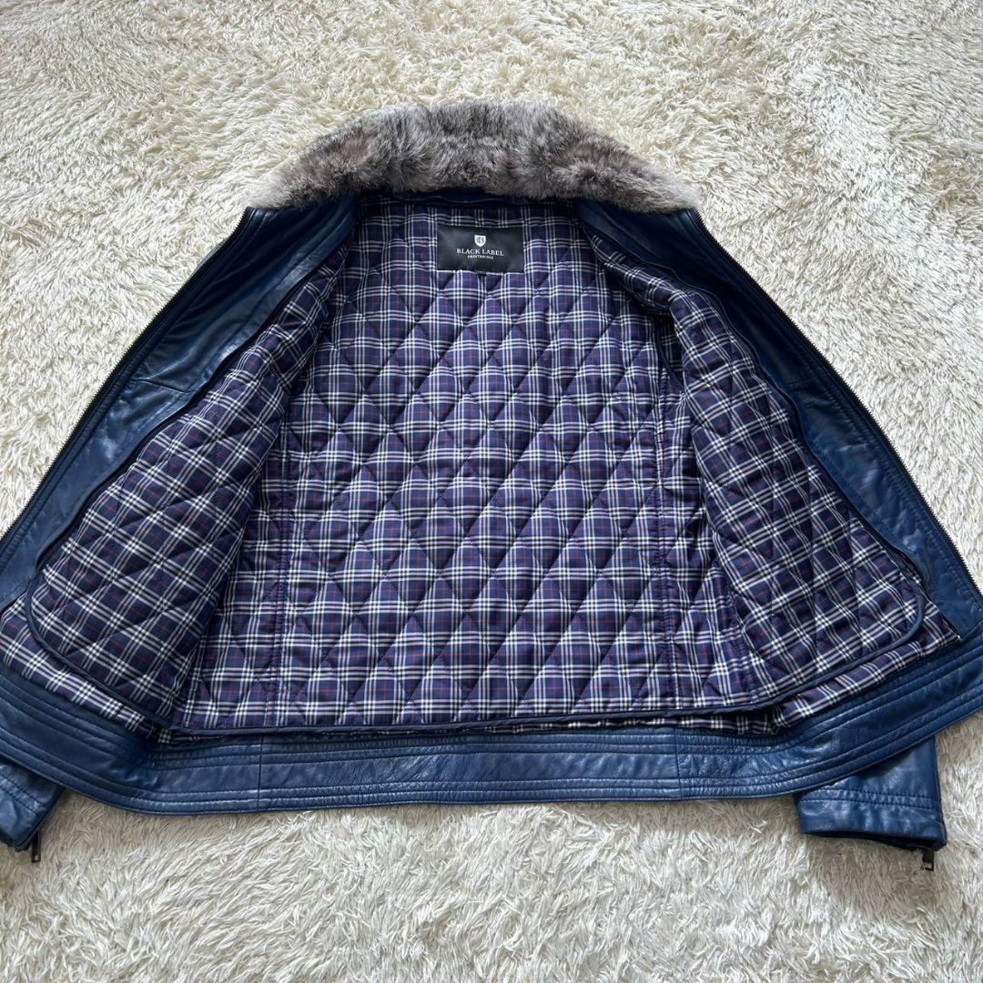 美品✨ブラックレーベルクレストブリッジ　ライダース　羊革　ファー　ライナー付